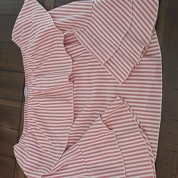 HYFVE Candy Stripe off the shoulder crop blouse L - Picture 3 of 6